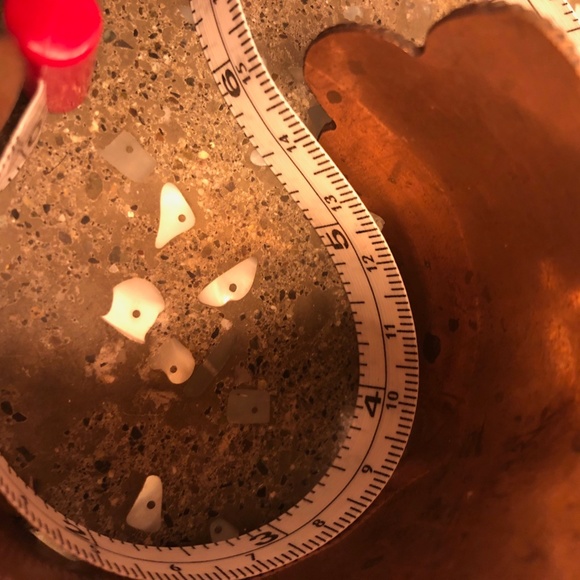 Copper color wide cuff bracelet with ivory color stones - Picture 6 of 11